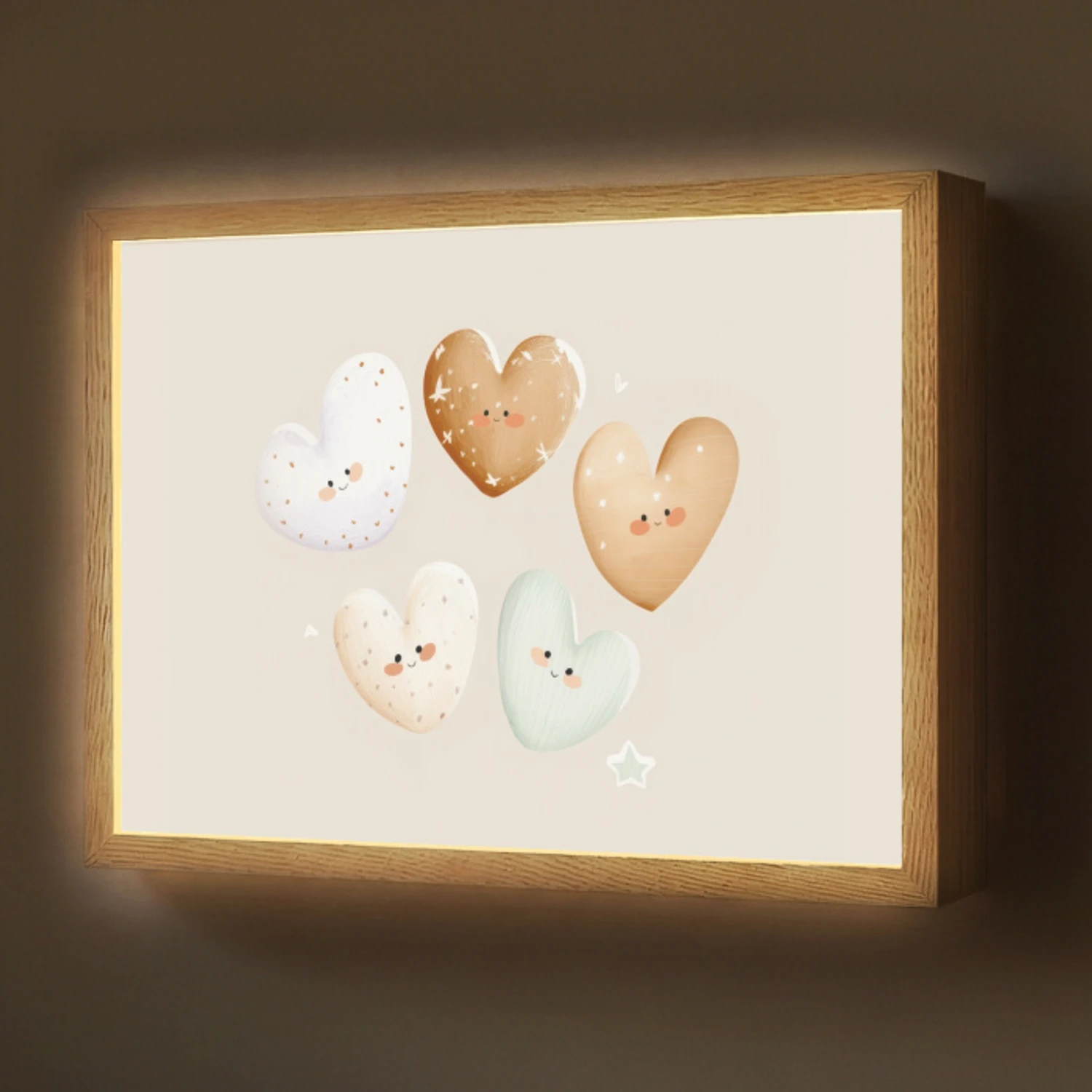 Hartjes - Kleurrijk - Pastel Light Box met batterij (Wandlamp) middel -z3d_website