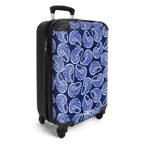 Blauwe schelpen patroon NBS - Handbagage koffer - Kinderen Unisex middel -productfoto_3d