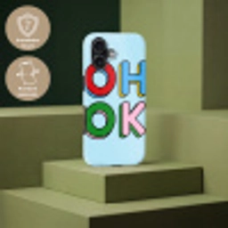 Oh ok - Blauw - Kleurrijk Toughcase MagSafe Apple iPhone 17 klein -USP_PrintM_DE