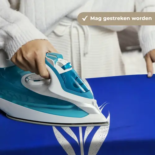Tulp - Minimalistisch - Bladeren - Wit Wandkleed katoen klein -sfeer9