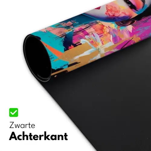 Vrouw - Portret - Abstract - Paars Muismat XXL klein -sfeer2