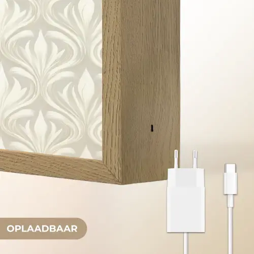 Barok - Patroon - Beige Light Box met batterij (Wandlamp) middel 907 -USP_websiteoplaadbaarNL