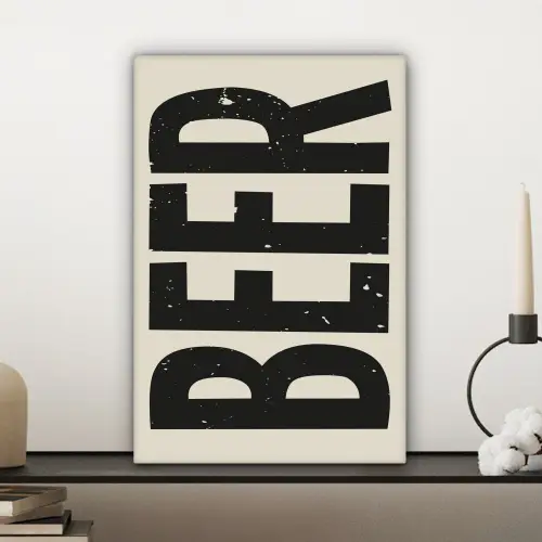 Beer - Vintage - Zwart - Beige canvas 2cm klein -sfeer6