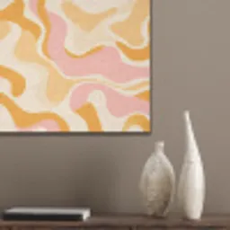 Abstract - Golvend - Oranje PET vilt klein -sfeer6_closeup