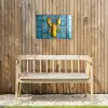 Kreeft - Geel - Blauw - Tegels Tuinposter op houten frame 2 cm dik klein -sfeer4