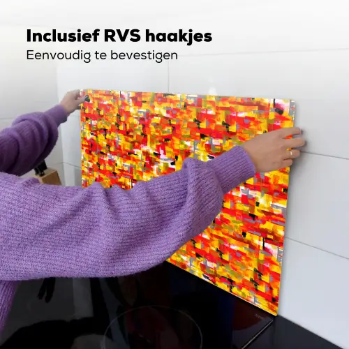 Abstract - Verf - Rood Inductie beschemer met haakjes klein 777 -ky-ophangen-nl
