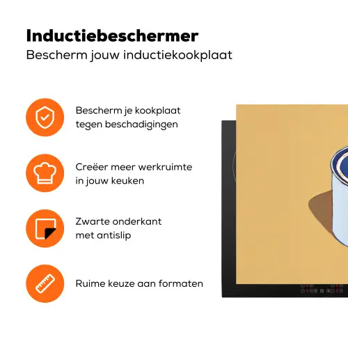 Blikje - Minimalistisch - Blauw - Illustratie Inductie beschermer vinyl 3mm klein -zzzzzzz-td-ups