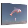Dolfijn - Roze - Astronaut Textielframe zwart klein -3d