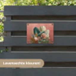 Tropische bladeren - Bloemen - Roze - groen tuinposter los doek klein -sfeer3
