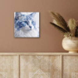 Kat - Patroon - Blauw aluminium wit klein -sfeer4