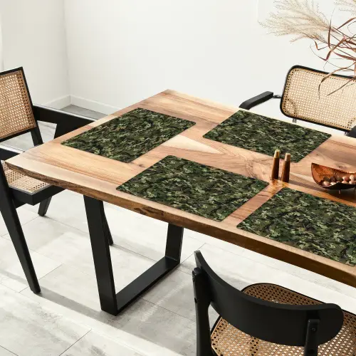 Bladeren - Takken - Camouflage - Groen Placemat vinyl groot 368 -zzsfeer4_Kitchenyeah-website