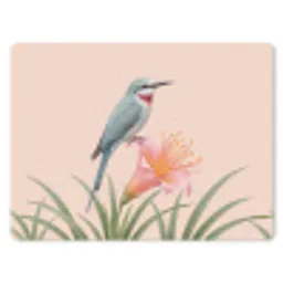 Vogel - Bloem - Natuur - Roze muismat rubber klein -3d
