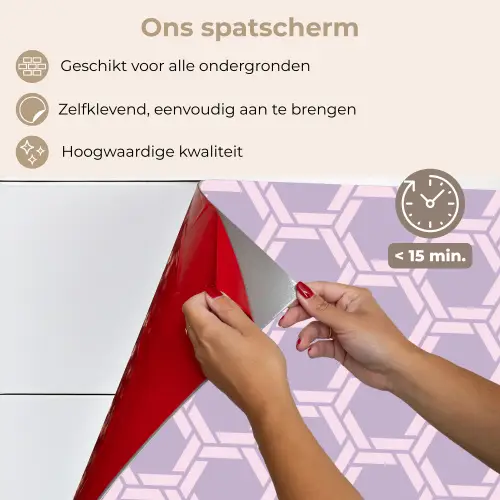Patroon - Roze - Paars keuken achterwand spatscherm klein 900 -spatscherm_NL