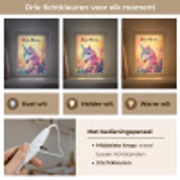 Eenhoorn - Roze - Kleurrijk - Sprookjesbos Light Box met kabel (Kinderlampje) klein -USP_lichtkleurNL