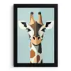 Giraffe - Illustratie - Bruin - Minimalistisch fotolijst zwart zonder passe partout klein -3d