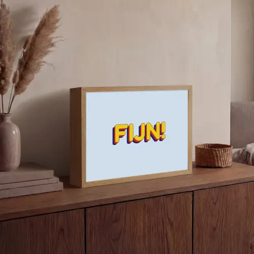 Fijn - Geel - Oranje Light Box met batterij (Wandlamp) middel -sfeer2
