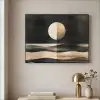 Maan - Cirkel - Goud Textielframe zwart klein -sfeer2