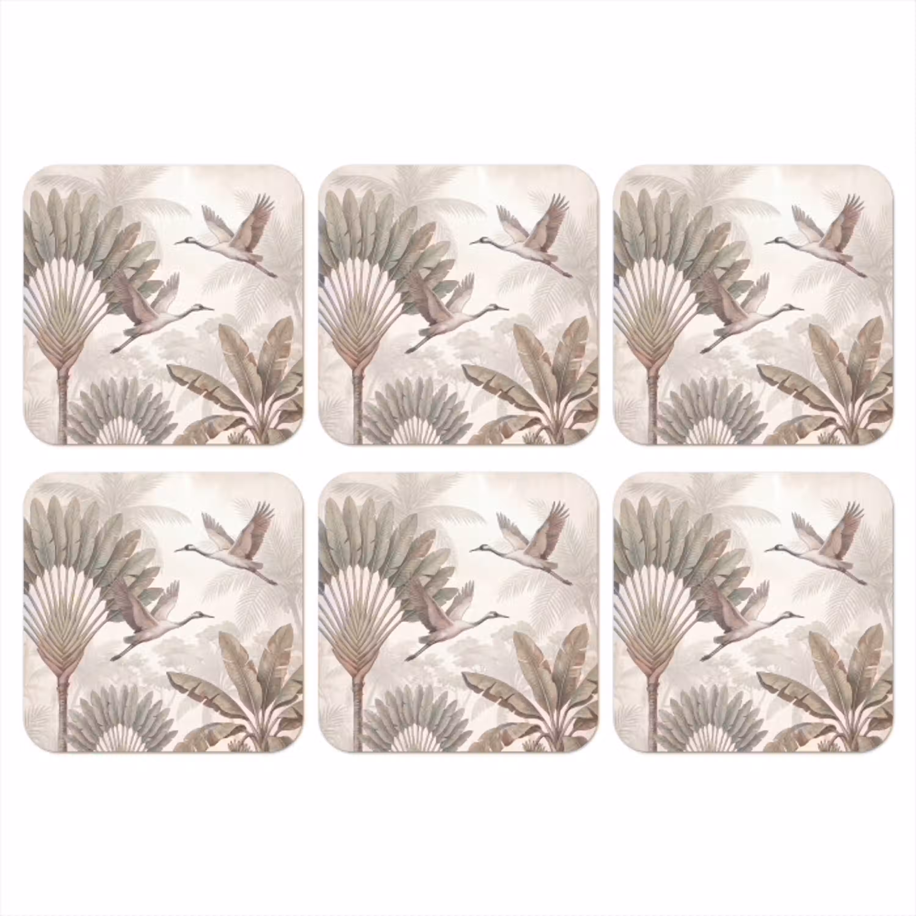 Vogel - Tropisch - Jungle - Natuur - Beige onderzetter kurk middel -3d