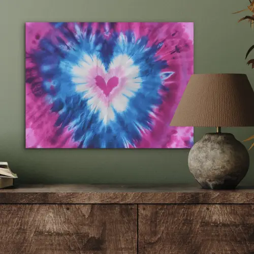 Hartvormig - Tie dye - Paars PET vilt klein -sfeer2
