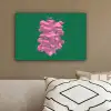 Abstract - Pink - Lijnen - Groen canvas 2cm klein -sfeer3