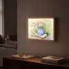 Vaas - Delftsblauw - Madeliefjes Light Box met batterij (Wandlamp) middel -sfeer1