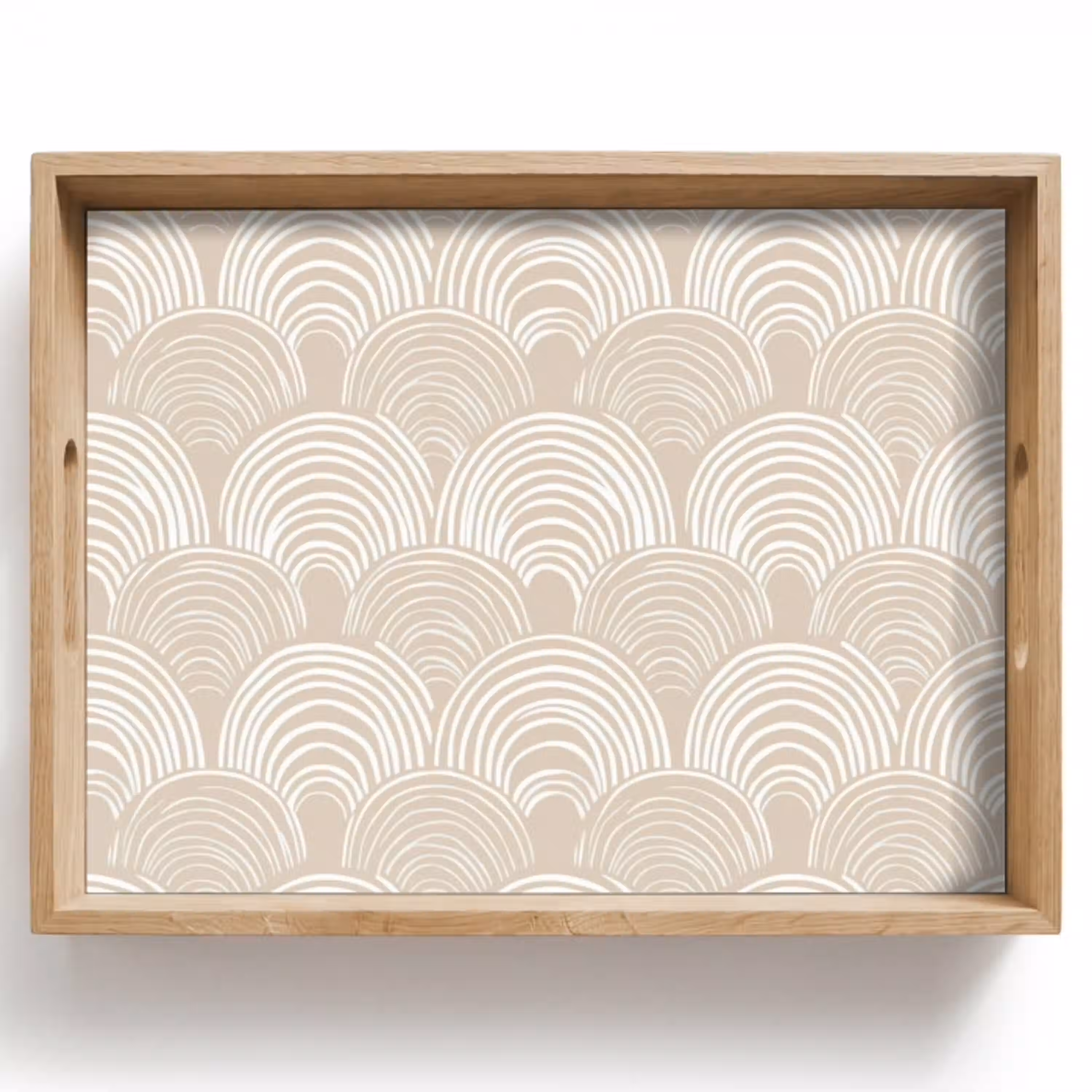 Golven - Structuur - Beige Dienblad Rechthoek middel 911 -z3d_shopping