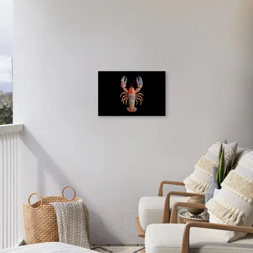 Kreeft - Borduur - Kleurrijk - Bloemen Tuinposter op houten frame 2 cm dik klein -sfeer1