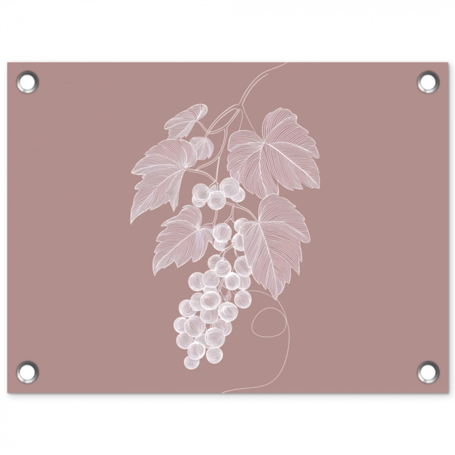 Tros - Druiven - Illustratie - Bladeren tuinposter los doek klein -3d