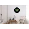 Vlinder - Groen - Diepte Wandcirkel aluminium klein -woonkamer