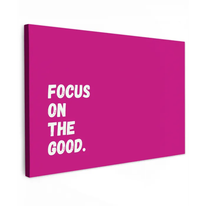 Focus on the good - Roze - Simple canvas 2cm klein -z3d