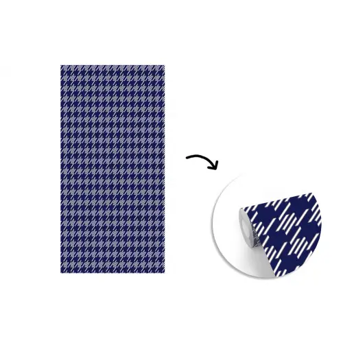 Plaid - Patroon - Ruit - Blauw fotobehang vinyl groot 64 -3d