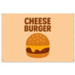 Cheeseburger - Minimalistisch - Geel tuinposter los doek groot -3d
