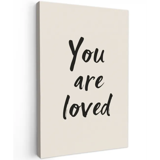 Minimalistisch - Beige - Love Tuinposter op houten frame 2 cm dik klein -3d