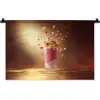 Framboos - Smoothie - Drinken - Roze Wandkleed katoen klein -zz3d