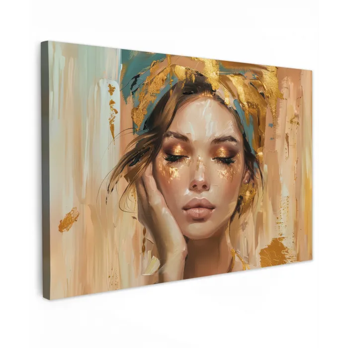 Vrouwen - Portret - Luxe - Goud canvas 2cm klein -z3d
