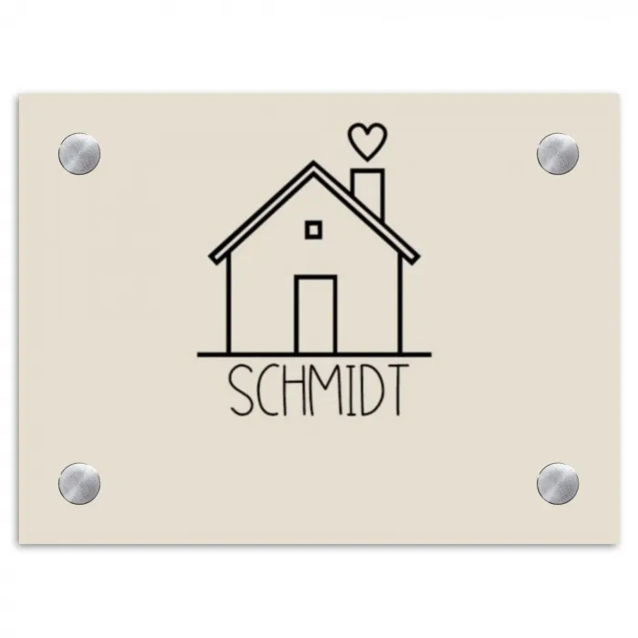 Huis illustratie - Modern Naambord Rechthoek middel -3d