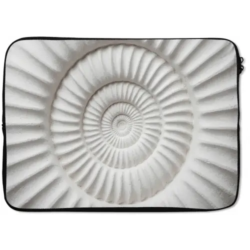 Schelp - Spiraal - Wit laptophoes neopreen klein -zkaufland3dotto