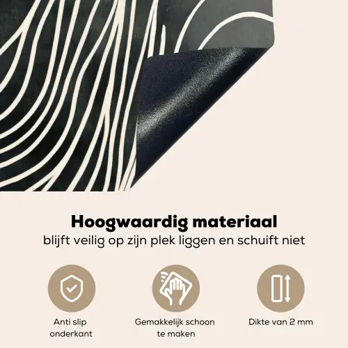 Lijnen - Patroon - Abstract - Wit Inductie beschemer met haakjes klein -ky-onderkant-nl