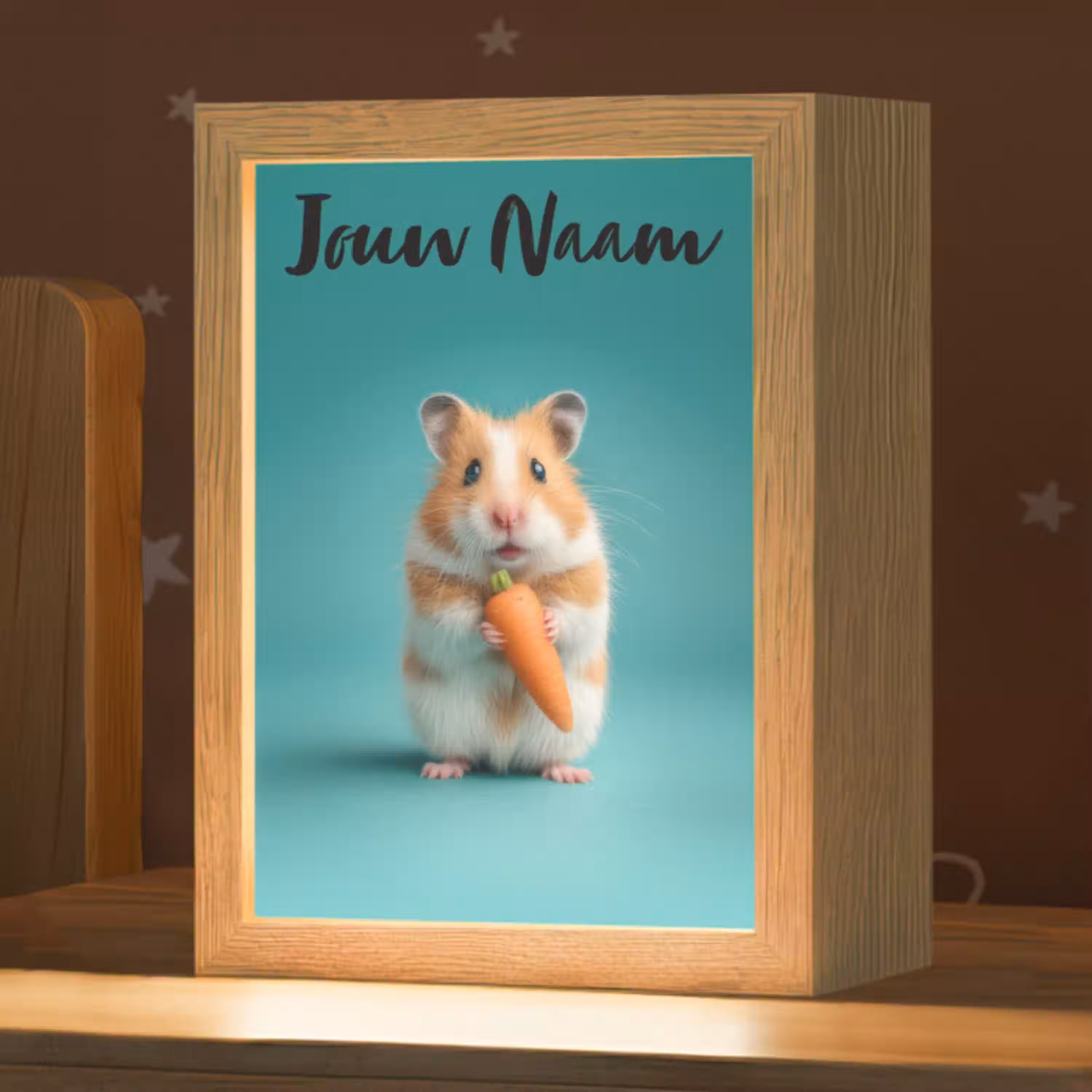 Hamster - Wortel - Blauw Light Box met kabel (Kinderlampje) klein -zzz_3d_website