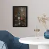 Bloemen in een Wan-Li vaas en schelpen - Schilderij van Balthasar van der Ast fotolijst zwart zonder passe partout klein -sfeer4