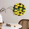 Gele - Citroenen - Druppels - Fruit Wandcirkel kunststof plaat 5mm dik klein 188 -sfeer4