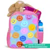 Vrolijk patroon van smileys Kinderrugzak - Roze middel -inhoud_NL