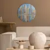 Skyline - Wolkenkrabbers - Water - Blauw Akoestische PET Vilt - Rond klein -sfeer1