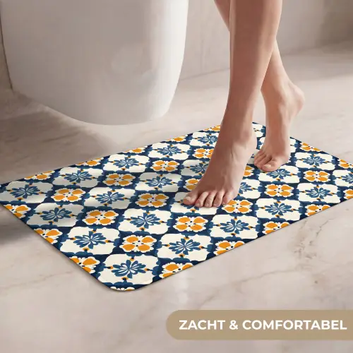Klassiek - Geometrisch - Blauw WCmat klein 1009 -USP_ZachtNL