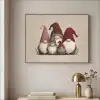 Kabouters - Kerst - Sneeuw - Puntmutsen Textielframe zwart klein -sfeer2