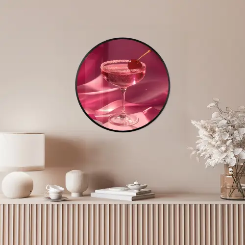 Cocktail - Pink - Luxe Fotolijst rond zonder passe partout klein -sfeer3