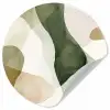 Japandi - Abstract - Groen Wandcirkel behangsticker klein -3d