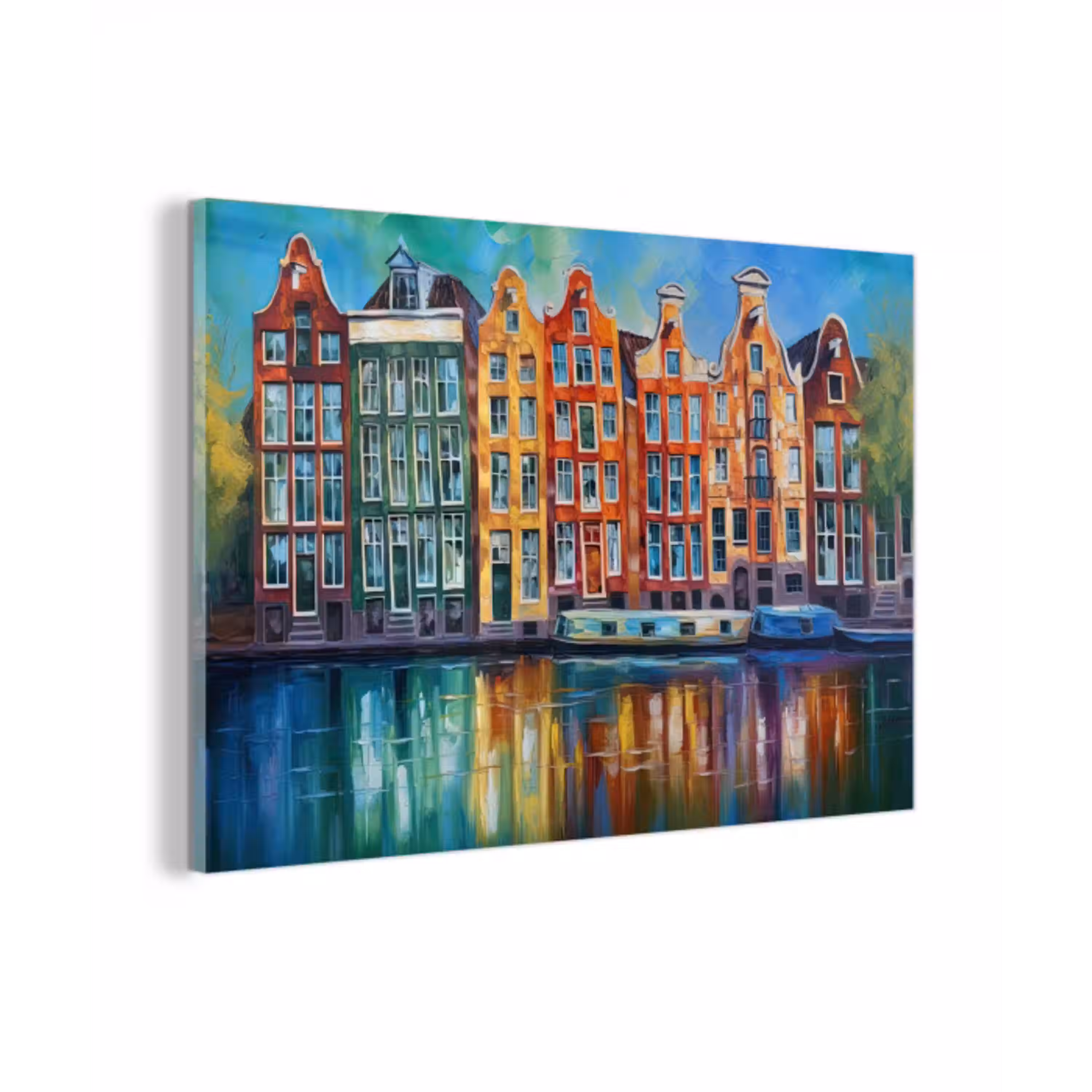 Amsterdam - Olieverf - Gracht - Schilderij - Kunst plexiglas 5mm klein -z3d