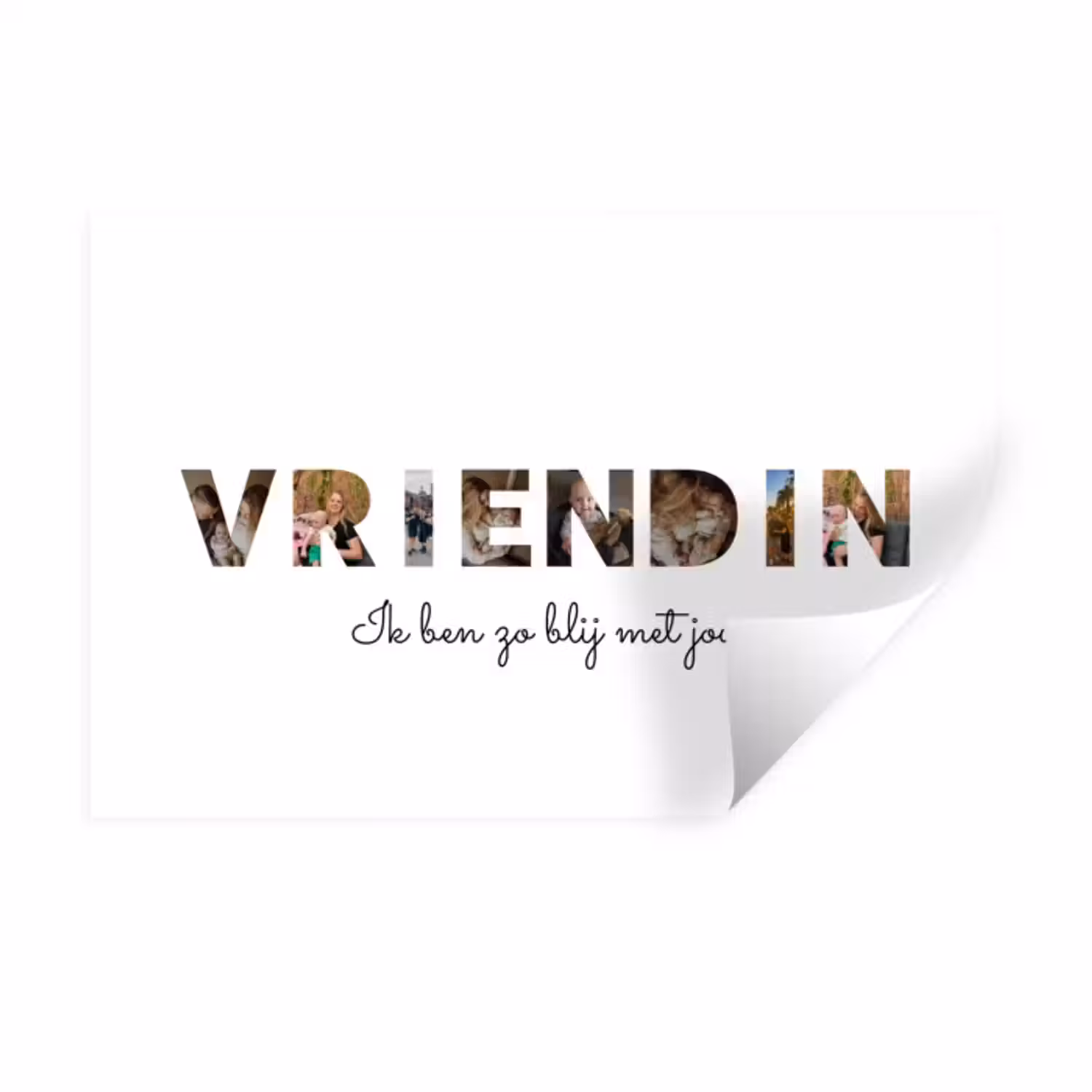 Gepersonaliseerde muursticker - Vriendin - Lettercollage