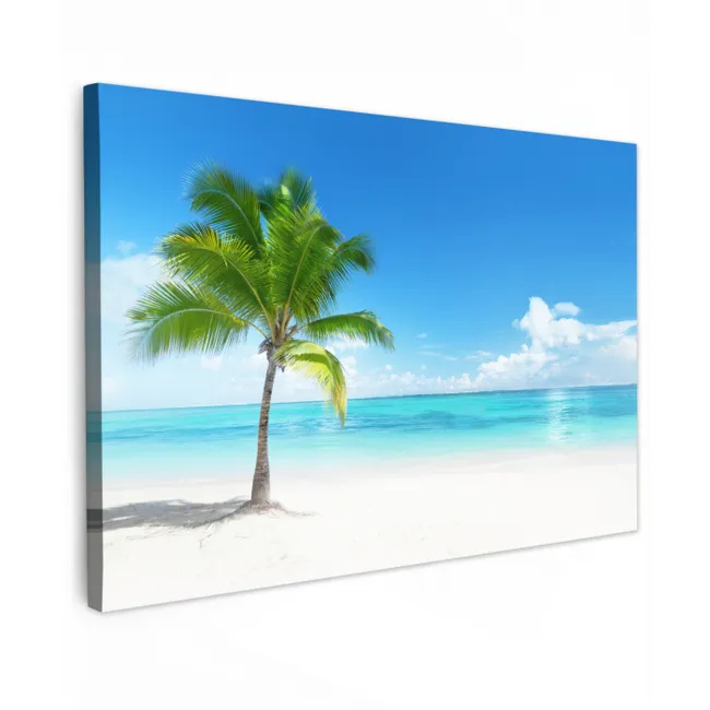 Palmboom - Strand - Zee - Zomer canvas 2cm klein -z3d